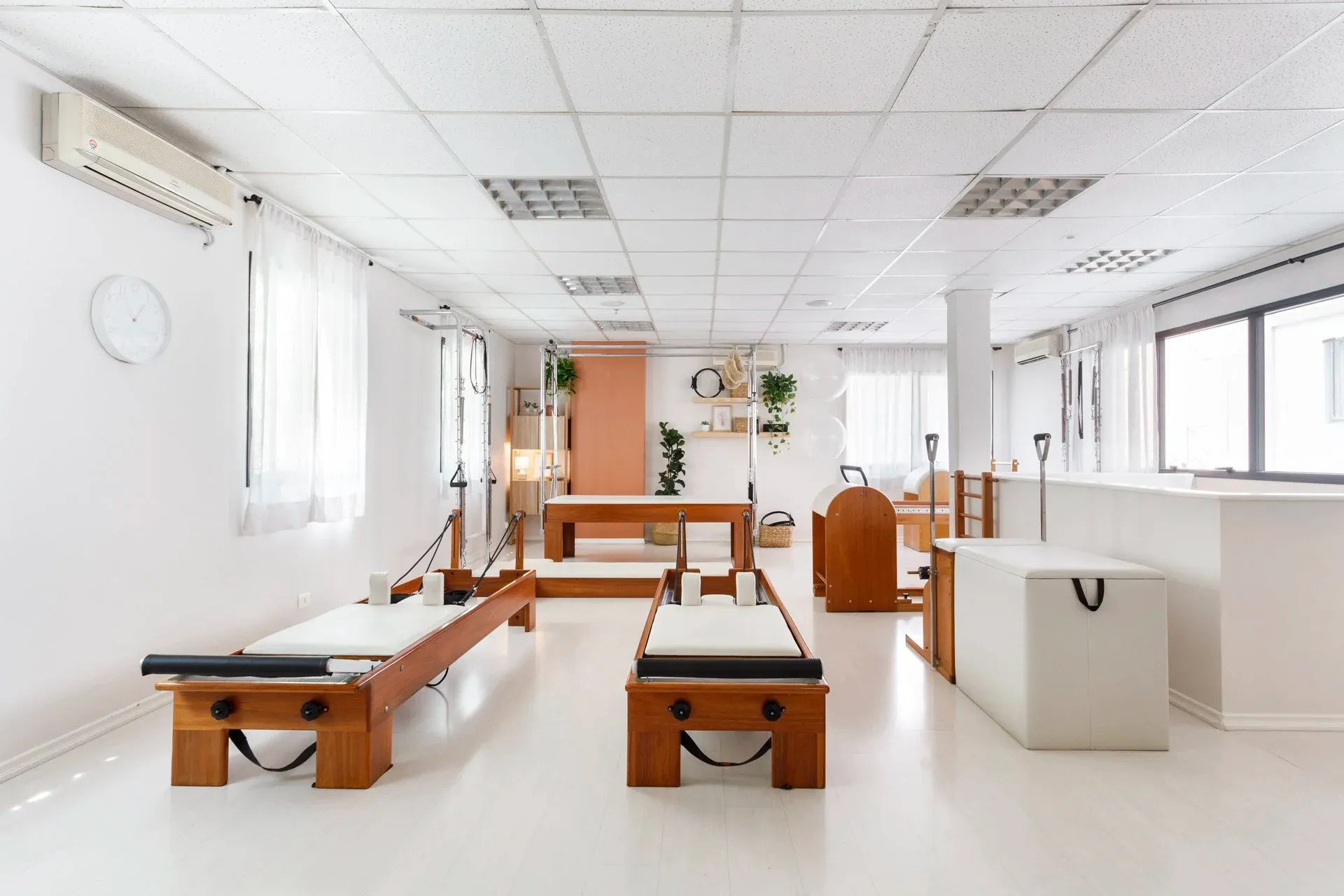 Interior of Biosfera Pilates studio with equipment